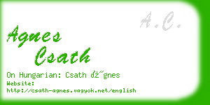 agnes csath business card